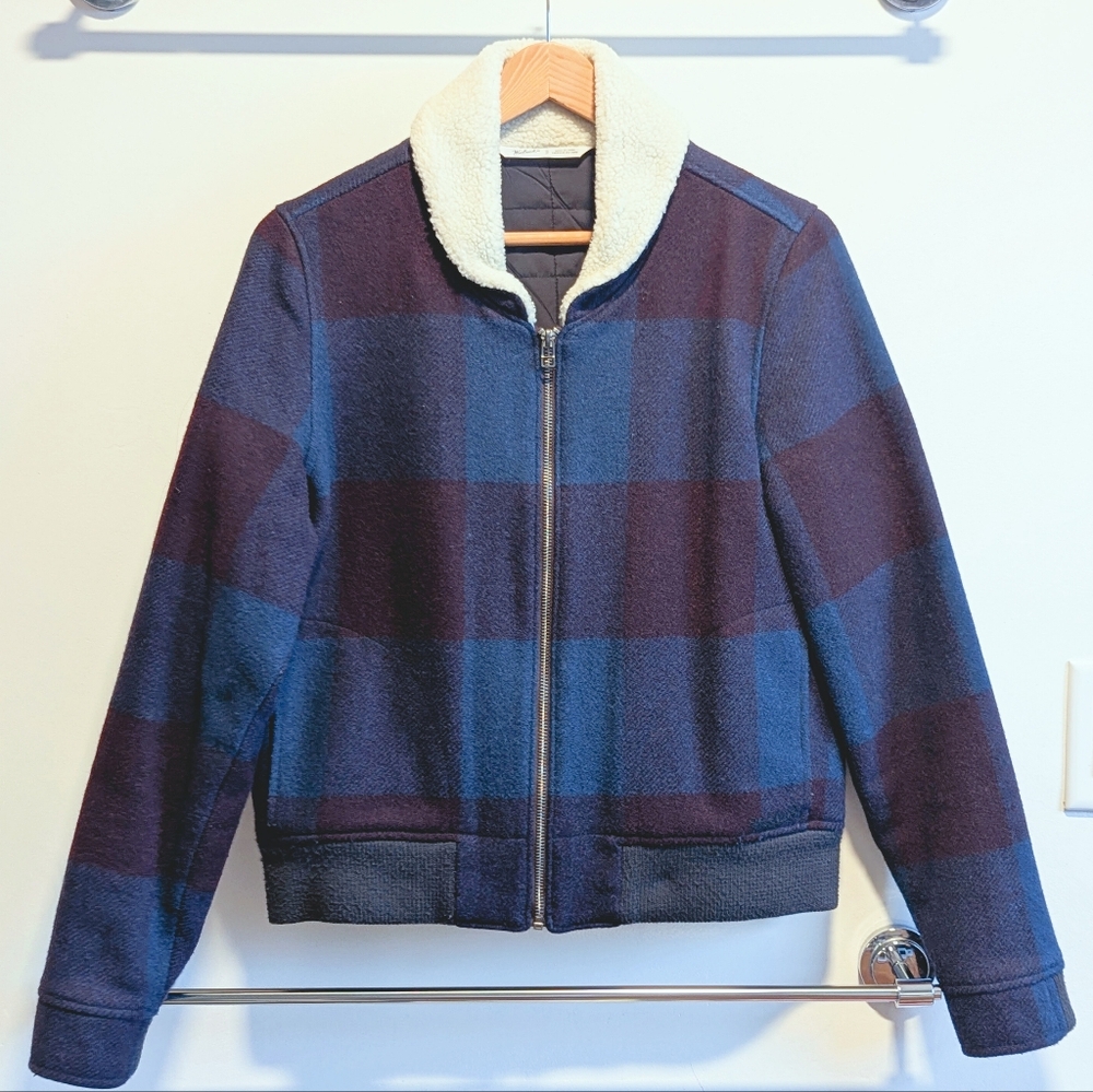 Woolrich Plaid Bomber - Rare! - Lined, Sherpa Collar - Small